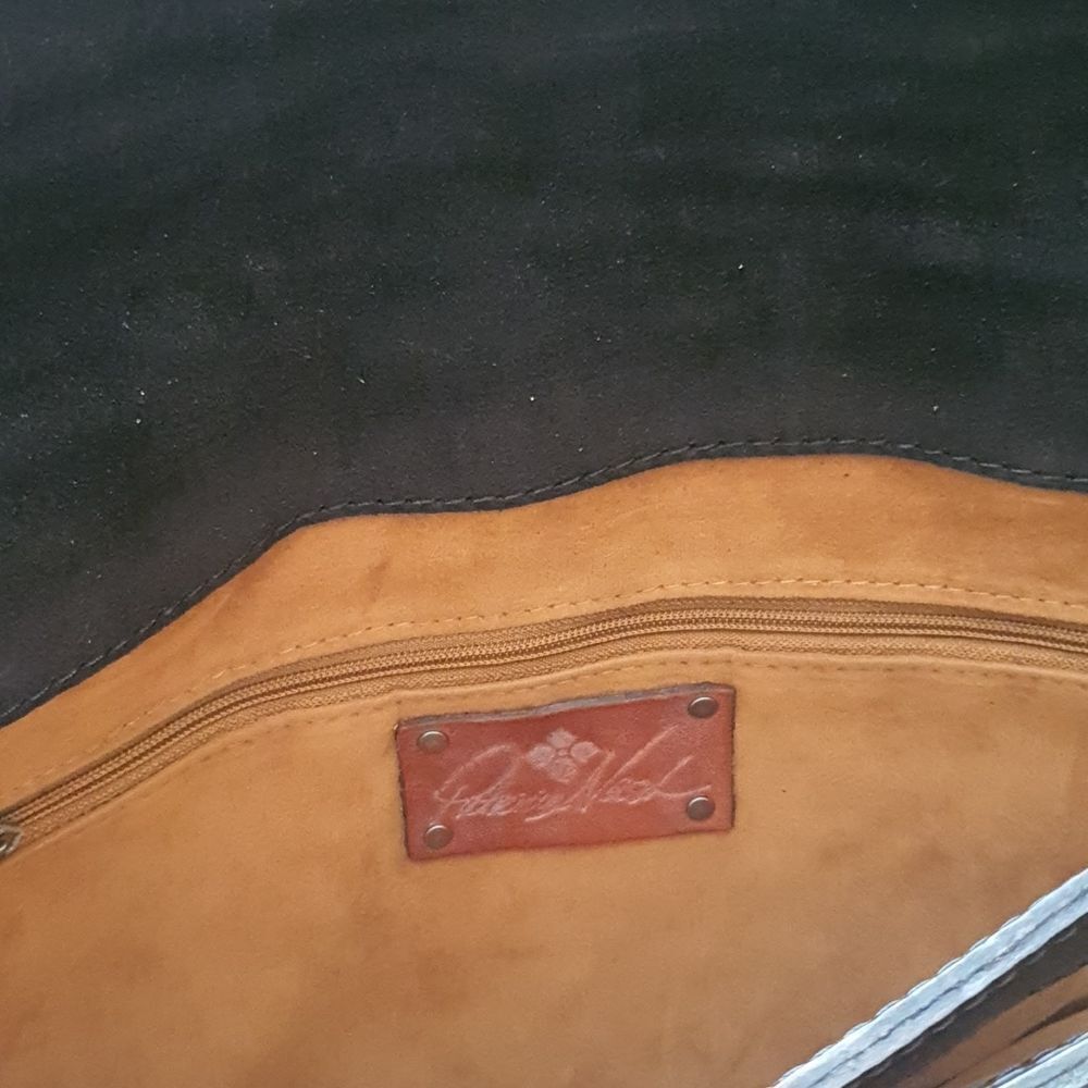 Patricia Nash Black Leather Bag with Silver Accents - Picture 7 of 8